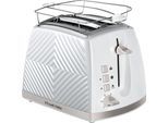 RUSSELL HOBBS Toaster "Groove 26391-56", weiß (weiß, edelstahl), B:29,7cm H:26,2cm T:21,1cm, Toaster, weiß, 850 Watt - 6 Bräunungsstufen, Toaster