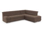 Ecksofa DOMO COLLECTION "MONA 271x213 cm, modern und komfortabel", braun (schlamm), B:271cm H:80cm T:213cm, Struktur fein 100% Polyester;Chenilleoptik 100% Polyester, Sofas, Ecksofa, whlw. mit Bett- und Armlehnfunktion, L-Form
