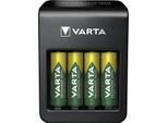 VARTA Batterie-Ladegerät "VARTA LCD Plug Charger+ 4x AA Accus", schwarz, Ladegeräte, Batterie-Ladegerät