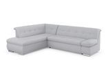 Ecksofa DOMO COLLECTION "MONA 271x213 cm, modern und komfortabel", silber, B:271cm H:80cm T:213cm, Struktur fein 100% Polyester;Chenilleoptik 100% Polyester, Sofas, Ecksofa, whlw. mit Bett- und Armlehnfunktion, L-Form