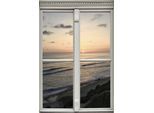 Wandsticker QUEENCE "Sonnenuntergang", orange, B:40cm H:60cm T:0,1cm, Wandtattoos, Wandsticker, Wandsticker, Wandbild, selbstklebend, 3D, Fenster