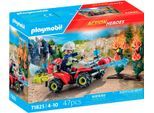 Konstruktions-Spielset PLAYMOBIL "Feuerwehr Quad löscht Heckenbrand (71825), Playmobil Action Heroes", bunt, Spielbausteine, Kinder, Kunststoff, Konstruktions-Spielset