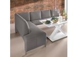 Eckbank EXXPO - SOFA FASHION "Intenso, modern, 263/198 cm (B/T)", grau, B:264cm H:92cm T:198cm, NaturLeder;Strukturstoff (Zusammensetzung: Polyester 100%);Luxus-Microfaser (Zusammensetzung: Aufgeflockte 100% Polyester Schicht mit Prägung);Cord (Zusammensetzung: Polyester 100%), Sitzbänke, Eckbank, hohe Bodenfreiheit, frei im Raum stellbar, hoher Sitzkomfort