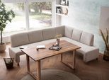 Eckbank EXXPO - SOFA FASHION "Intenso, modern, 263/198 cm (B/T)", beige, B:264cm H:92cm T:198cm, NaturLeder;Strukturstoff (Zusammensetzung: Polyester 100%);Luxus-Microfaser (Zusammensetzung: Aufgeflockte 100% Polyester Schicht mit Prägung);Cord (Zusammensetzung: Polyester 100%), Sitzbänke, Eckbank, hohe Bodenfreiheit, frei im Raum stellbar, hoher Sitzkomfort