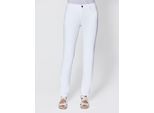 Stretch-Jeans ASCARI, Damen, Gr. 24, Kurzgrößen, weiß, 91% Baumwolle, 6% Polyester, 3% Elasthan, unifarben, lang, Jeans