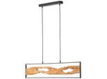 BRILLIANT LED Pendelleuchte "Chaumont", schwarz (schwarz, holz), B:8,5cm T:100cm, Leuchten, Breite 100 cm, 2300 lm, kürzbar, Aluminium/Metall/Holz, schwarz/holz, LED Pendelleuchte