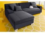 Ecksofa DOMO COLLECTION "TURAH 239x152 cm, inkl. Zierkissen, moderne Steppung", schwarz (schwarz, schlamm), B:239cm H:75cm T:152cm, Sofas, Ecksofa, wahlw. mit Bettfunktion, L-Form, Unser Dauertiefpreis