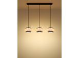 GLOBO LIGHTING Hängeleuchte "BAMBORA", schwarz matt, 1, Ø 22cm H: 120cm, 1 Stk., Leuchten, Schwarz Bambus Hängeleuchte linear LED CCT 920mm, Hängeleuchte