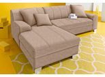 Ecksofa DOMO COLLECTION "TURAH 239x152 cm, inkl. Zierkissen, moderne Steppung", beige (natur), B:239cm H:75cm T:152cm, Sofas, Ecksofa, wahlw. mit Bettfunktion, L-Form, Unser Dauertiefpreis, Topseller