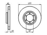 BOSCH Bremsscheibe 0986478635 belüftet 277mm 22mm für MITSUBISHI HYUNDAI