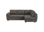 Mid.you , Grau , Textil , seitenverkehrt montierbar, L-Form , 253x154 cm , Bettfunktion erhältlich , Wohnzimmer, Sofas & Couches, Wohnlandschaften, Ecksofas