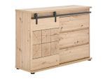 Mid.you Sideboard , Schwarz, Eichefarben , Kunststoff , 1 Fächer , 3 Schublade(n) Schubladen , 120x86x40 cm , Bsci , Kleinmöbel, Kommoden, Sideboards