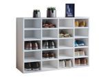 Mid.you Schuhregal, Weiß, Holzwerkstoff, 16 Fächer, 92x67x33 cm, Garderobe, Schuhaufbewahrung, Schuhregale