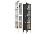 VCM Glasvitrine stehend Vitrine Glas mit ESG-Sicherheitsglas Maße ca. H. 160 x B. 30 x T. 35 cm Standvitrine Glas Modern und platzsparend Glas Vitrinenschrank – Floka XL