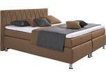 Boxspringbett HAPO "Atlanta", hellbraun, B:210cm L:210cm, Komplettbetten, Boxspringbett
