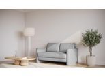 BRUNO Schlafsofa 140cm in Silver Grey Grau | Schmal | stabiles Massivholz & Boxspringkomfort