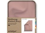 Bettbezug SCHLAFGUT "Premium Bettbezug Knitted Jersey (1 St)", lila (lila mid), L:200cm, Jersey, Obermaterial: 95% Baumwolle, 5% Elasthan, Bettbezüge, Ton-in-Ton Reißverschluss, Bio-Baumwolle mit Elasthan, Uni, OEKO Tex