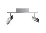 LUMICOUTURE LED Deckenstrahler "Risell", silber (aluminium,, holzfarben), 2, H: 16cm, 1 Stk., Leuchten, 2700 K, dimmbar, schwenkbar, Aluminium, LED Deckenstrahler