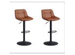 Mid.you , Cognac , Metall , 47x87x45 cm , Sitzfläche 360° drehbar , Esszimmer, Barmöbel, Barhocker