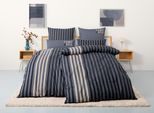 Bettwäsche CAMP DAVID "Levvi", marine, B/L: 135cm x 200cm, 1 Stk., 1 Stk., Renforcé, B/L: 80cm x 80cm, 3 tlg., Renforcé, Obermaterial: 100% Baumwolle, Bettwäsche, Bettwäsche, NEUHEIT Bettwäsche ab 135x200cm, mit Streifen & Logo-Print