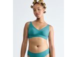 Bügelloser BH SLOGGI "ZERO Feel 2.0", Damen, Gr. M, N-Gr, blau (quiet turquoise), Single Jersey, Obermaterial: 76% Polyamid, 24% Elasthan, BHs, atmungsaktive, herausnehmbare Pads, fester Halt, verstellbare Träger