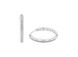 Paar Creolen JOOP "2039694", silber (silberfarben, kristallweiß, kristallweiß), Ohrringe, Damen, 28mm, Silber 925 (Sterlingsilber), mit Zirkonia (synth.)