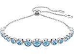 Armband SWAROVSKI "Schmuck Geschenk Imber Tennis Armkette", blau (metallfarben, blau, blau), Armbänder, Damen, Metall, Armband, mit Swarovski Kristall