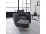 Sessel "Looksv", blau (dunkelblau), B:112cm H:96cm T:107cm, LOOKS BY WOLFGANG JOOP, Sessel, Sessel, Verwandlungssessel: aus Sessel wird Sessel mit Hocker