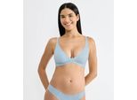 Bügelloser BH SLOGGI "ZERO Feel 2.0", Damen, Gr. S, N-Gr, blau (light blau), Single Jersey, Obermaterial: 76% Polyamid, 24% Elasthan, BHs, mit herausnehmbaren, atmungsaktiven Pads, Lift-up Effekt
