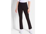 2-in-1-Hose GOLDNER "Kurzgröße Ausgestellte Leggings im Doppelpack", Damen, Gr. 23, K-Gr, schwarz (schwarz, schwarz), Obermaterial: 95% Baumwolle CO. 5% Elasthan EL., weit, Hosen, Rundumschlupfbund