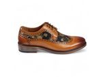 Justin Reess Herren-Brogue-Schuhe aus braunem Leder mit Blumenmuster - Ross
