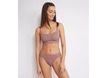 Bustier SLOGGI "ZERO Feel Bliss", Damen, Gr. S, N-Gr, braun (cacao), Spitze, Obermaterial: 76% Polyamid, 24% Elasthan, Jacquardmuster, unifarben, BHs Bustier, mit herausnehmbaren, atmungsaktiven Pads und Stretch-Spitze