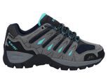 Hi-Tec Corzo Low Pu Suède Wandelschoenen Voor Dames In Cool Grey/Navy Blue/Curacao