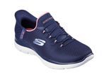 Skechers Summits Diamond Dream Textile Dames Navy/Roze Sportschoenen