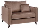 Loveseat HOME AFFAIRE "Renesse", grau (taupe), B:112cm H:74cm T:90cm, Luxus-Microfaser ALTARA NUBUCK (100% Polyester);Samtvelours 100% Polyester, Sessel, Loveseat, lose Kissen, Keder an Sitzkissen