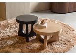 Beistelltisch WOOOD "Tala aus MDF mit Eschenfurnier-Deckschicht Ø55x35 cm", schwarz (natur), B:55cm H:35cm T:55cm, Tische, Beistelltisch, Tragkraft 25 kg, Furnier gebeizt und schutzlackiert, gerade Maserung
