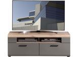 TV-Schrank INNOSTYLE "FUN PLUS II", blau (basalt), T:37cm, FSC-zertifizierter Holzwerkstoff, Schränke, TV-Schrank, 2 Schubkästen, Softclose, ABS Kantenschutz