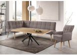 Eckbank EXXPO - SOFA FASHION "Latte", latte, B:234cm H:95cm T:156cm, 94% PES, 6% NY, Sitzbänke, Eckbank, moderne Sitz- und Rückensteppung, bequem und elegant, hoher Holzfuß