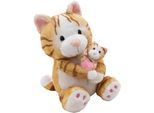 Kuscheltier NICI "Little & Me, Katze 20 cm mit Kind 6 cm", braun, Plüschfiguren, KinderB:10cm H:20cm L:10cm, Kuscheltier, 2in1: Kuscheltier Mama mit Kuscheltier Baby, B:10cm H:20cm L:10cm
