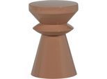 Beistelltisch WOOOD "Fedde mit Hochglanz-Metalloberfläche B 30 x T 30 x H 47 cm", braun (altrosa), B:30cm H:47cm T:30cm, Tische, Beistelltisch, Tragkraft 25 kg, spielerischer Formgebung, pflegeleichte Oberfläche