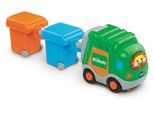 Spielzeug-Müllwagen VTECH "Tut Tut Baby Flitzer, Müllauto & 2 Mülltonnen", bunt, Spielzeugfahrzeuge, KinderB:19cm H:7cm T:7cm, Spielzeug-Müllwagen, B:19cm H:7cm T:7cm