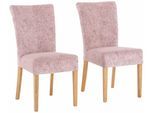 4-Fußstuhl HOME AFFAIRE "Queen Polsterstuhl", rosa (rosa, eichefarben), B:46cm H:93cm T:64cm, Massivholz, Stühle, 4-Fußstuhl, verschiedene Bezüge, Gestell Massivholz