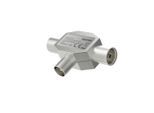 HAMA SAT-Kabel "Antennen Verteiler, Koax Stecker - 2 Koax Kupplungen, Metall", silber (silberfarben), B:9cm H:2,5cm T:10,5cm, Kabel, Ausgang: F-Kupplung 2x Eingang: Koaxial, SAT-Kabel