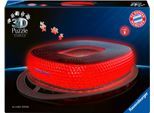 3D-Puzzle RAVENSBURGER "3D Puzzle Iconics: Allianz Arena - mit Licht", rot, Puzzles, KinderT:35,5cm, Kunststoff, beleuchtet, 3D-Puzzle, mit LED Licht; Made in Europe, T:35,5cm