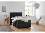 Boxspringbett OTTO HOME "Jenson", grau (anthrazit), B:128cm L:225cm, Struktur weich (85% Polyester/15% Nylon), Komplettbetten, Boxspringbett, in 4 Farben, 4 Breiten, 3 Matratzenarten in 2 Härtegraden, Topper