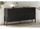 Sideboard OTTO HOME "Jukon, Breite 150 bzw.180 cm, moderne grifflose Kommode", schwarz, B:180cm H:90cm T:40cm, Sideboards, Sideboard, Schubladenschrank 2 Türen/3 Schubkästen, push-to-open-Funktion