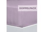 Bettlaken FLORELLA "EXCELLENT Jersey Elastan, 92% Baumwolle", lila (aster), B:100cm L:220cm, Jersey, Obermaterial: 92% Baumwolle CO. 8% Elasthan EL., Bettlaken, Bettlaken