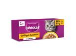 Whiskas ® Multipack Portionsbeutel 1+ Geflügel Auswahl 4 Varietäten Huhn, Ente, Geflügel, Truthahn in Gelee 80 x 85g