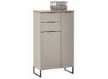 Midischrank Denver, Eiche, Kaschmir, Metall, 3 Fächer, 2 Schublade(n) Schubladen, 60x106x32 cm, Typenauswahl, Beimöbel erhältlich, stehend, Badezimmer, Badezimmerschränke, Midischränke