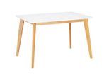 Livetastic Esstisch , Weiss , Holz , Kautschukholz , massiv , rechteckig , 80x76x120 cm , Esszimmer, Esstische, Holztische, Massivholztische
